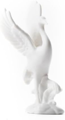 Ecqizer White Ceramic Cranes Tabletop Fountain