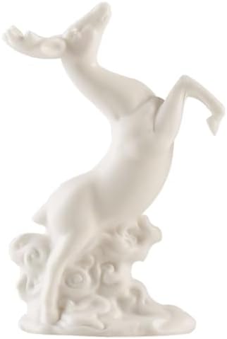 Ecqizer One Deer Rising White Ceramic Ornament