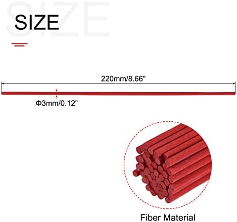 MECCANIXITY Fiber Reed Diffuser Sticks 86 x3mm Red Pack of 50