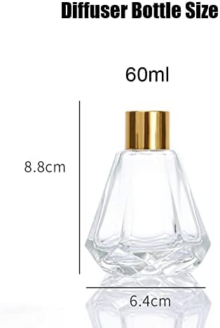 TOPWEL 2PCS 60ml Clear Glass Diffuser Jars Set
