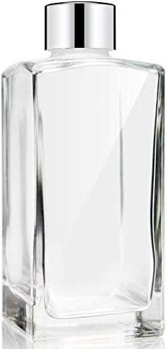 Set of 4 Glass Diffuser Bottles with Silver Caps - 55 Inches High