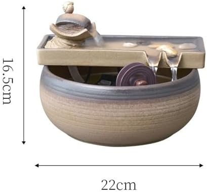 MOOWI Ceramic Tabletop Water Fountain for Wealth and Relaxation