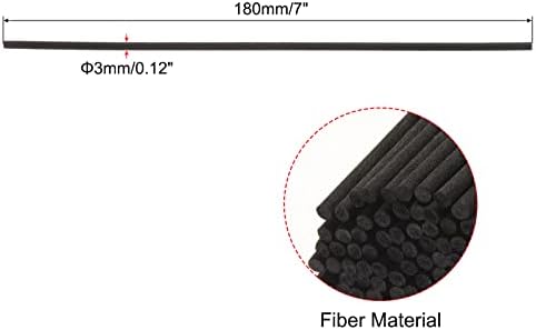 MECCANIXITY Fiber Reed Diffuser Sticks 180x3mm Black Pack of 100