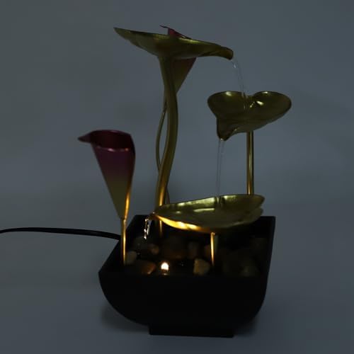 Tomotato Tabletop Fountain with LED Light and USB Power