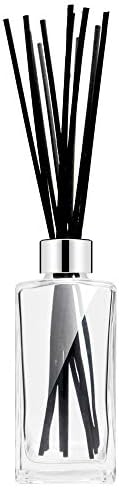 Set of 4 Glass Diffuser Bottles with Silver Caps - 55 Inches High