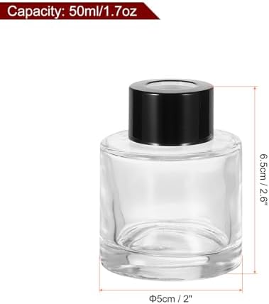 HARFINGTON 50ml Glass Diffuser Bottle Refillable Aromatherapy Container