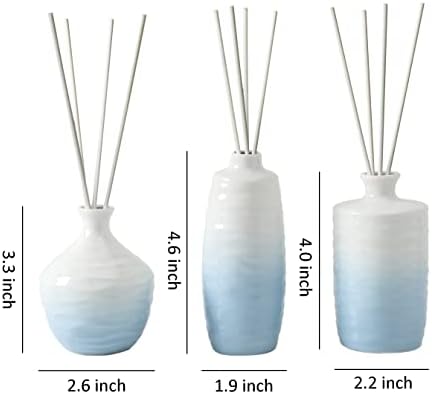 Ceramic Diffuser Bottles Set of 3 Blue White Gradient