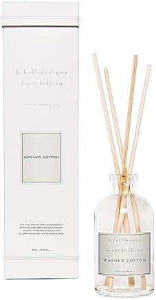 K Hall Designs Washed Cotton Reed Diffuser Set