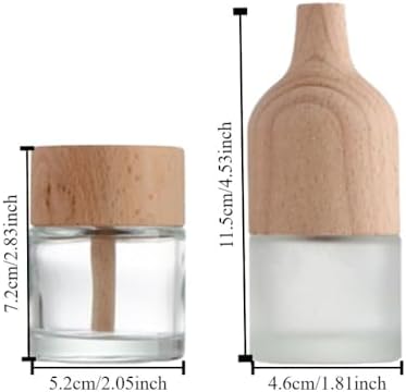 2pcs Glass Reed Diffuser Jars Empty Refillable Aromatherapy Bottles for Home Decor