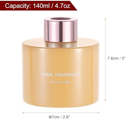 HARFINGTON 2pc Empty Glass Diffuser Bottle with Gold Cap
