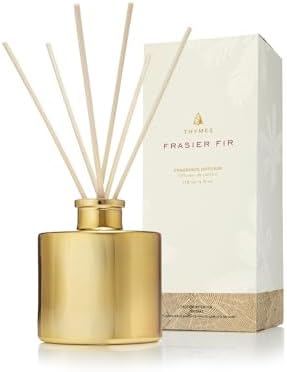 Thymes Frasier Fir Reed Diffuser Set - 4 Fl Oz Gold