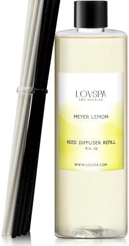 LOVSPA Meyer Lemon Reed Diffuser Refill 8oz with 2 Sets of Sticks