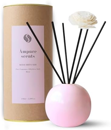 Ampure Rose Fragrance Ceramic Reed Diffuser Set