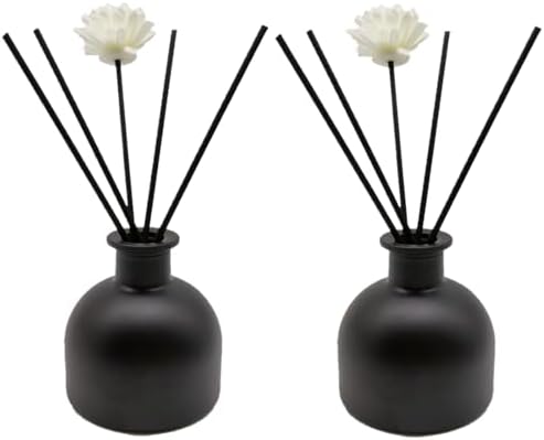 2PCS Matte Black Reed Diffuser Set