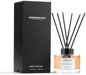 Vanilla Coconut Reed Diffuser Set - 160ml Long Lasting Scented Oil Diffusers