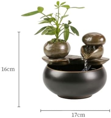 Zen Ceramic Water Fountain with Plant Holder