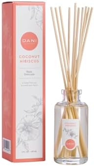 DANI Tropical Coconut Hibiscus Reed Diffuser Set - 10 Sticks 35 oz