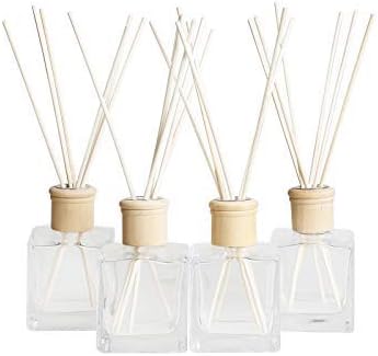 Crazy Huayi Reed Diffuser Set of 4 Glass Bottles with Rattan Sticks 200ml