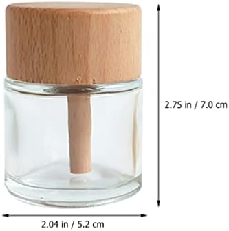 2pcs Glass Reed Diffuser Set with Wood Caps