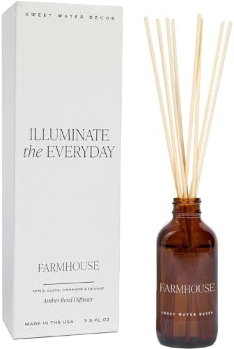 Sweet Water Decor Farmhouse Amber Reed Diffuser Set