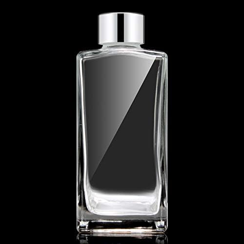 Set of 4 Glass Diffuser Bottles with Silver Caps - 55 Inches High