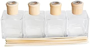 Crazy Huayi Reed Diffuser Set of 4 Glass Bottles with Rattan Sticks 200ml