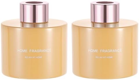 HARFINGTON 2pc Empty Glass Diffuser Bottle with Gold Cap