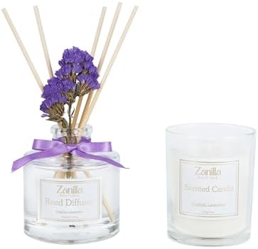Floral Gift Set with Scented Candle and Reed Diffuser