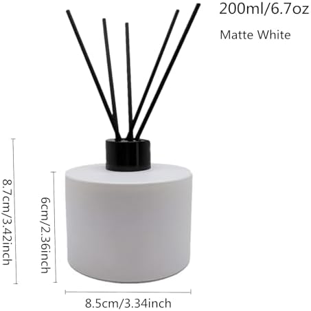 2PCS 200ml Matte White Reed Diffuser Set