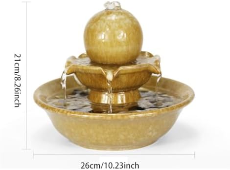BABETRUE Tabletop Fountain Ceramic Water Feature Modern Decor