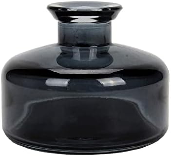 QUUPY 200ml Black Glass Diffuser Jar for DIY and Home Decor