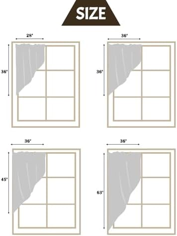 Striped Lake Paddles Swag Valances 2 Panels Set 36 Inch