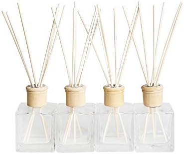 Crazy Huayi Reed Diffuser Set of 4 Glass Bottles with Rattan Sticks 200ml