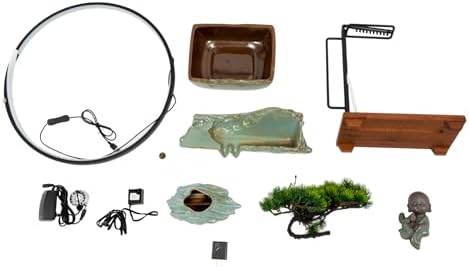 Big Fountain for Table Top - Indoor Waterfall with LED Light and Reflux Incense