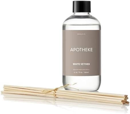 APOTHEKE White Vetiver Reed Diffuser Refill Set with 8 Sticks