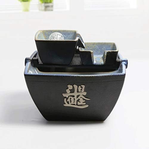 FXJ Ceramic Tabletop Fountain for Home Office Relaxation
