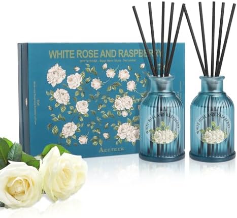 White Rose and Berries Reed Diffuser Set 2 Pack