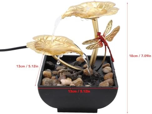 Tabletop Fountain with LED Light and Stones