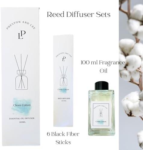 Preston and Lee Reed Diffuser Set 100ml Clean Cotton Scented