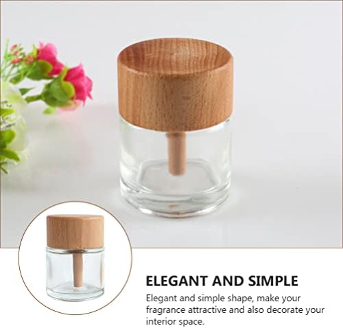 2pcs Glass Reed Diffuser Set with Wood Caps