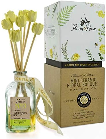 Penny Rose Ceramic Tulip Diffuser Set with 3 oz Oil