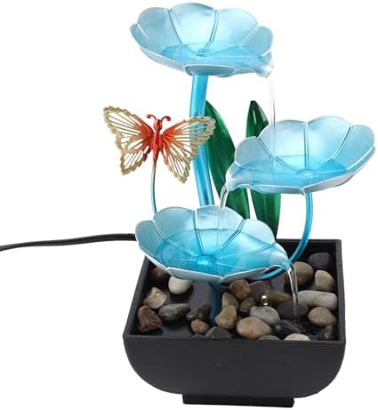 Tomotato Tabletop Fountain with LED Light and USB Pump