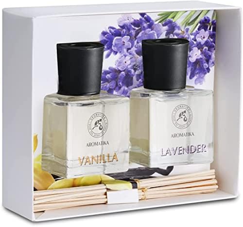 Vanilla Lavender Reed Diffuser Set with Essential Oil