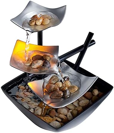 MEIMAY 3-Tier Tabletop Water Fountain with LED Light