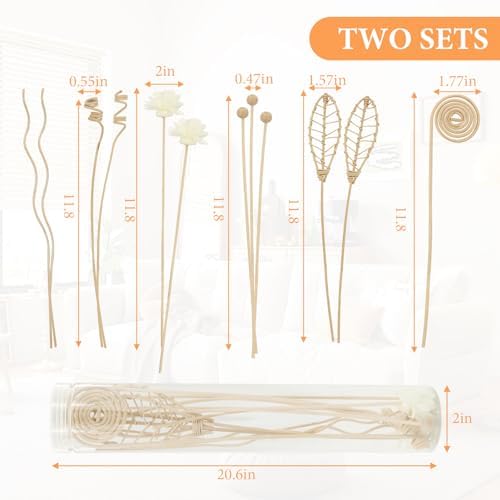 24 Piece Reed Diffuser Set Natural Wood Reeds for Aroma Diffusion