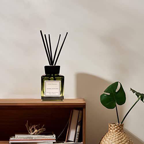XEPTLE Long-Lasting Woodland Citrus Reed Diffuser Set 704 oz Green Glass
