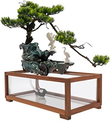 SanBouSi Tabletop Fountain with Fish Tank and LED Light