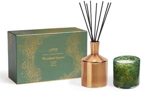 LAFCO New York Woodland Spruce Candle Diffuser Set