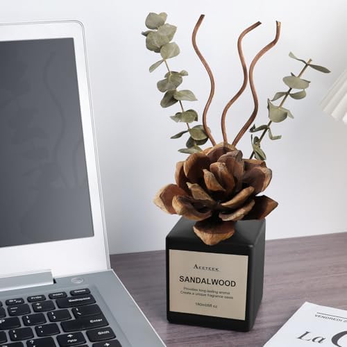 Aeeteek Reed Diffuser Set with Sandalwood Cedarwood Scent