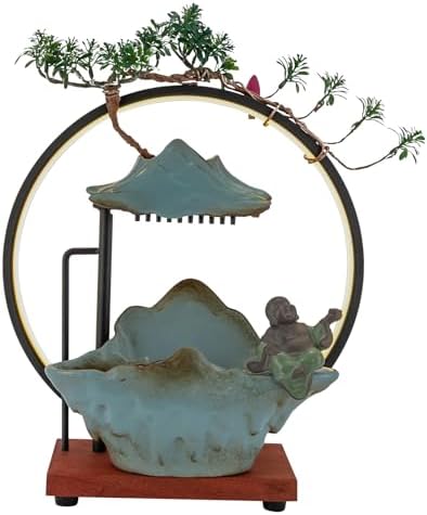 Tabletop Buddha Water Fountain with LED Light